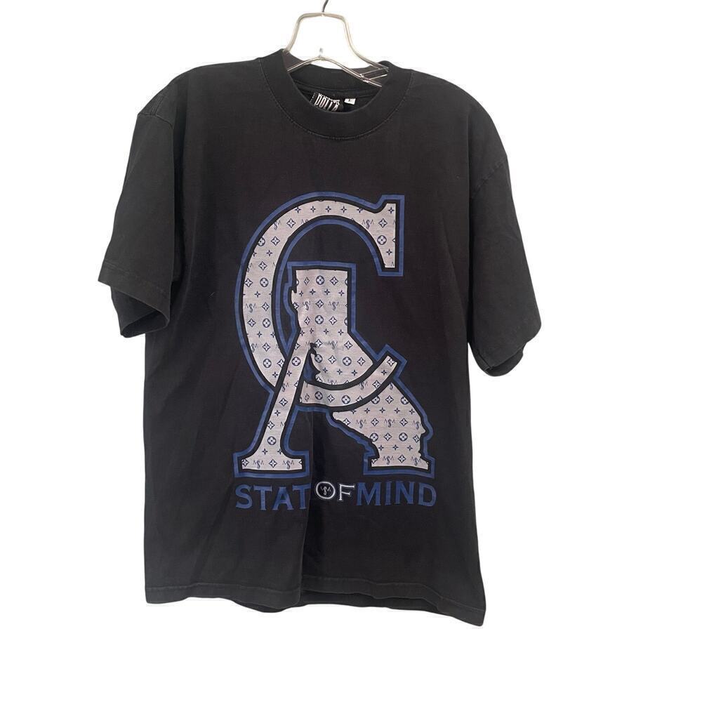 Million Dolla Motive California State of Mind Black Vintage Look Tee Size Large